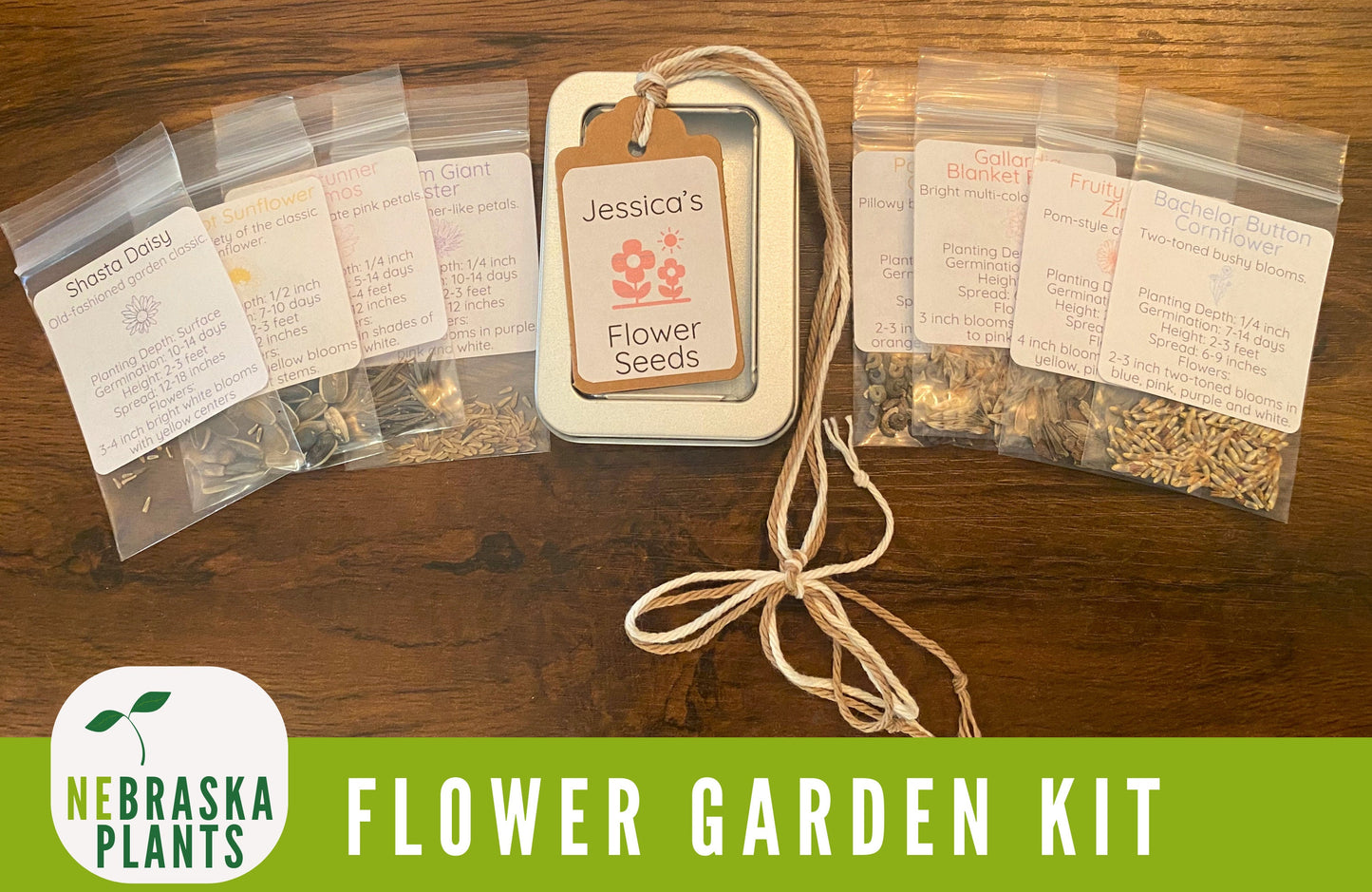 Flower Seed Garden Gift - Flower Seed Gift Collection of 8 Flower Varieties - Nebraska Seeds